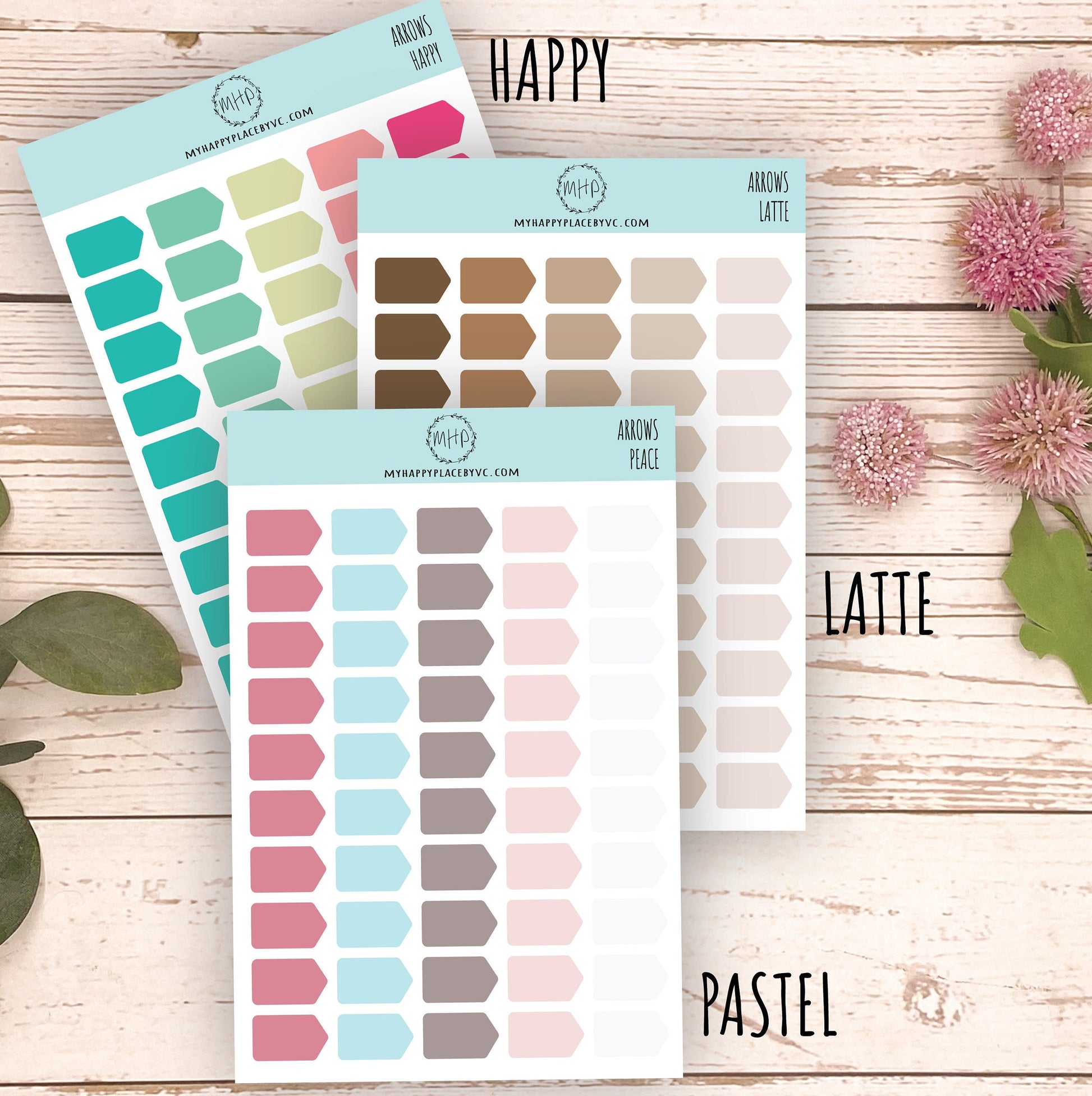 Arrow Stickers for Planners. Stickers for Bullet Journals, College Planner, Student Planner, Teacher Planner or Homeschool Planner || H504