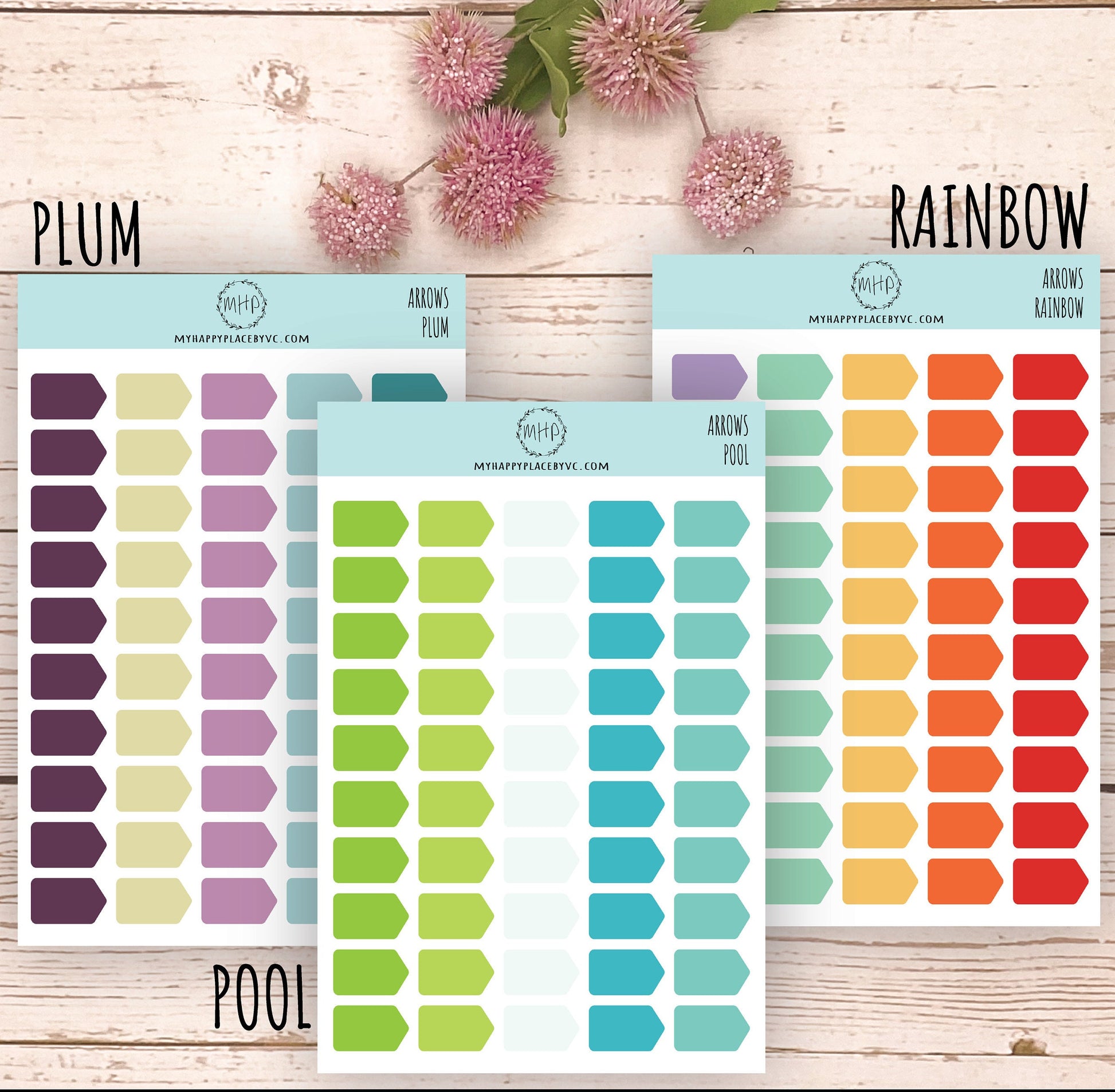 Arrow Stickers for Planners. Stickers for Bullet Journals, College Planner, Student Planner, Teacher Planner or Homeschool Planner || H504