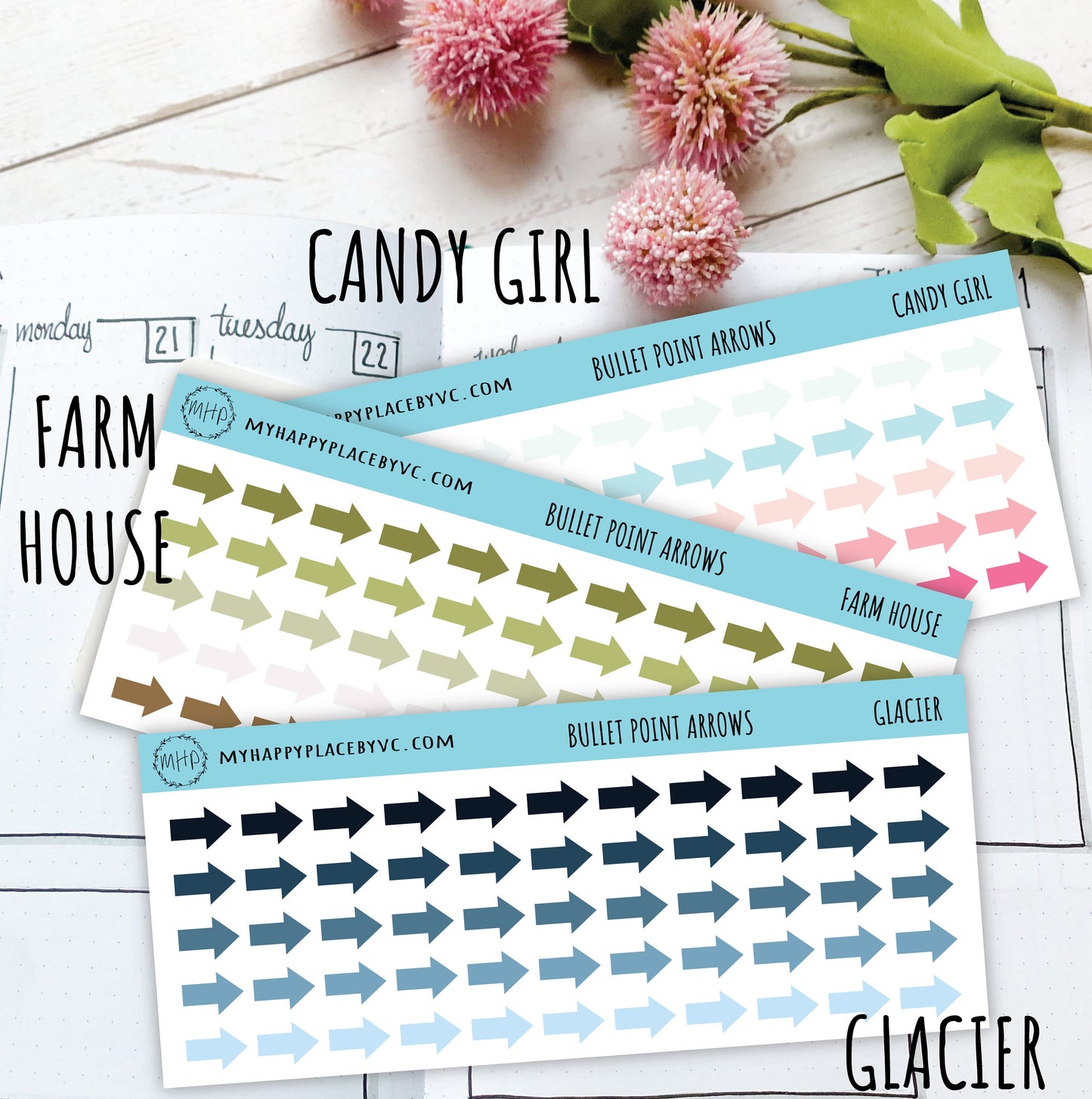 Bullet Point Arrow Sticker for College Planner, Bullet Journals, Planner Stickers for Teacher, Homeschool Planner, or School Planner || T303