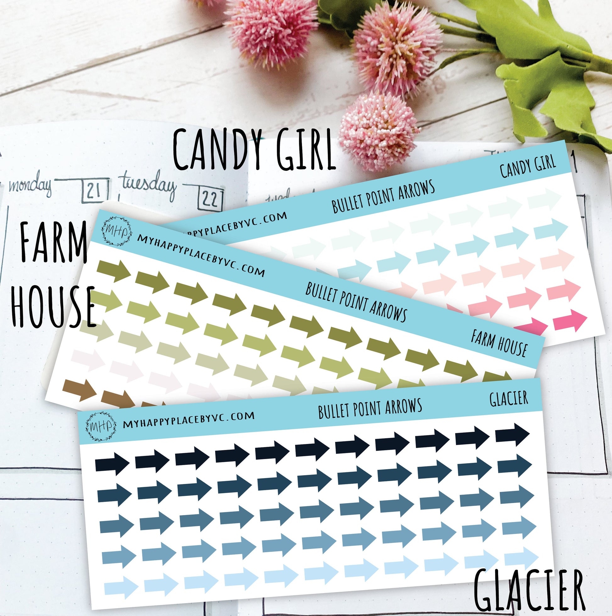 Bullet Point Arrow Sticker for College Planner, Bullet Journals, Planner Stickers for Teacher, Homeschool Planner, or School Planner || T303