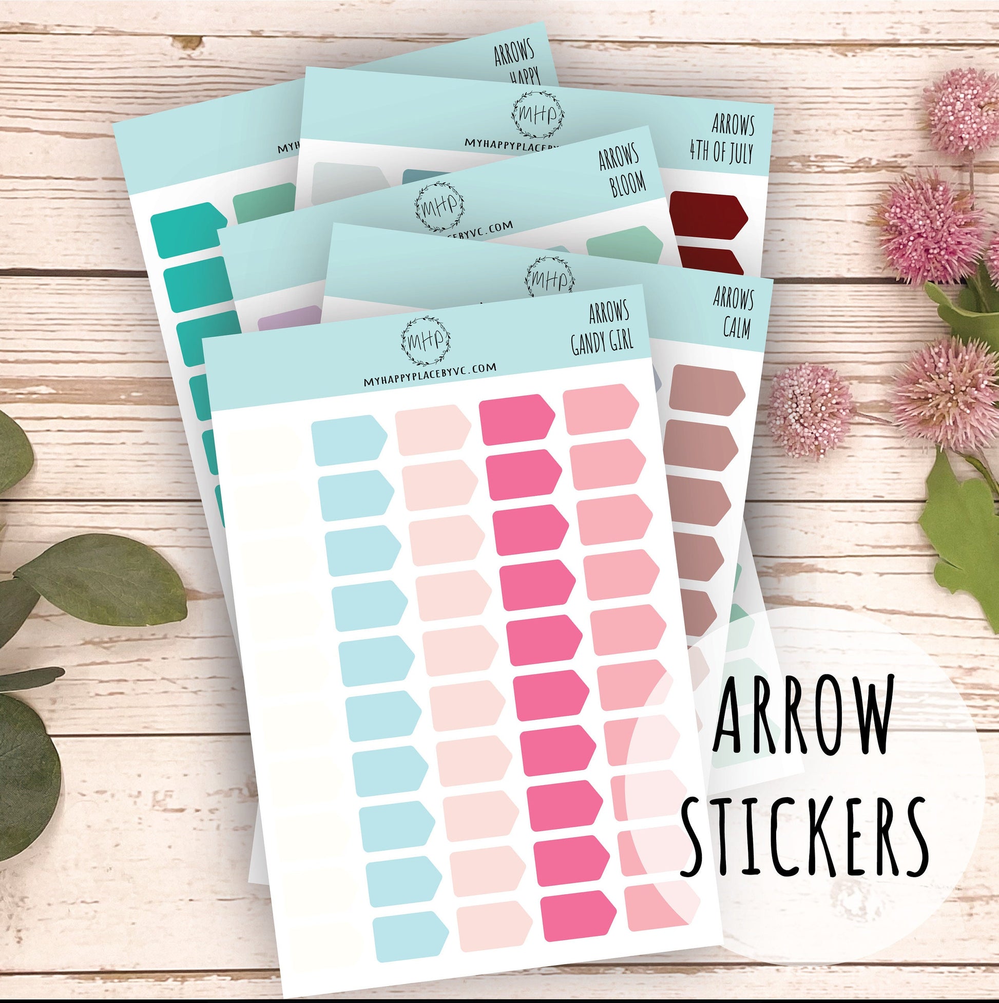 Arrow Stickers for Planners. Stickers for Bullet Journals, College Planner, Student Planner, Teacher Planner or Homeschool Planner || H504