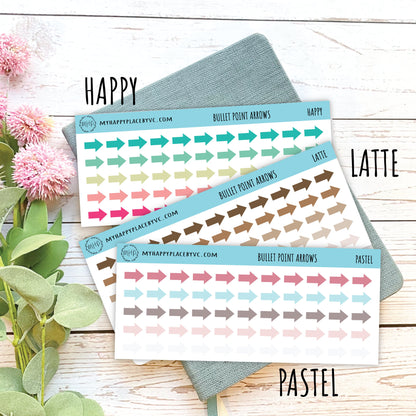 Bullet Point Arrow Sticker for College Planner, Bullet Journals, Planner Stickers for Teacher, Homeschool Planner, or School Planner || T303