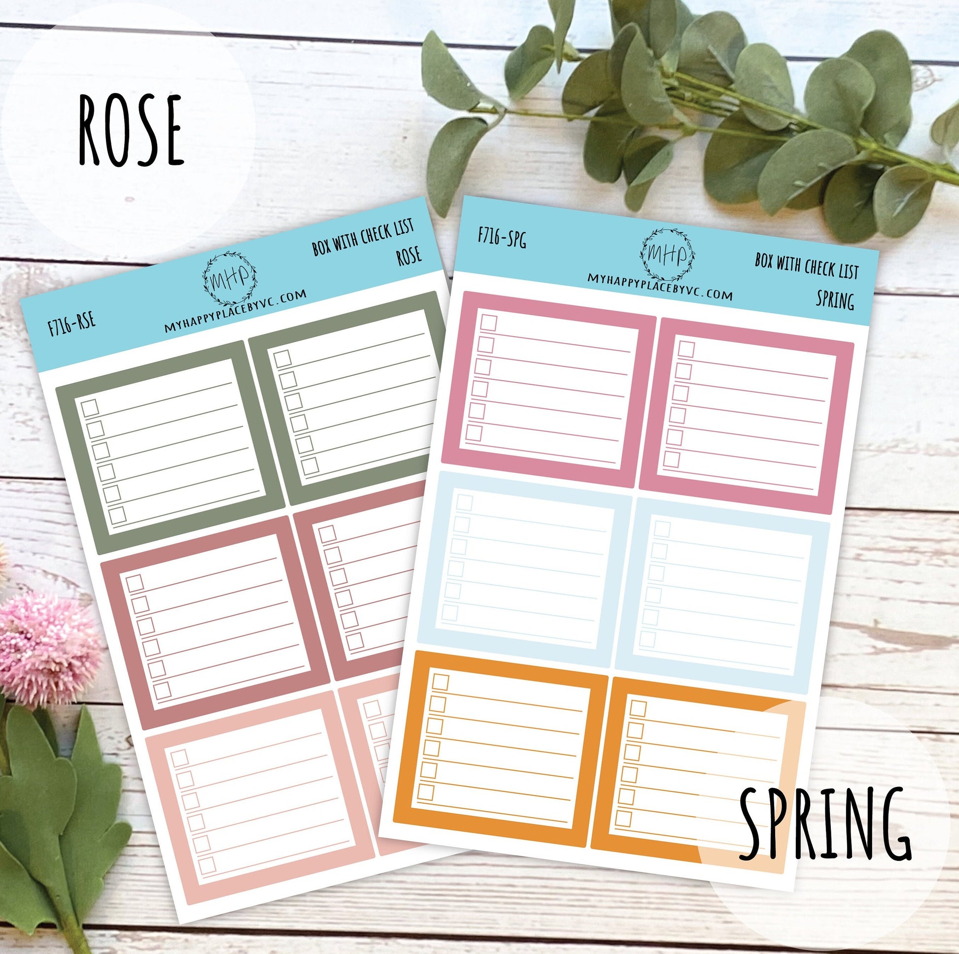 Planner Box With Check List. Planner Stickers for Bullet Journals, College Planner, Teacher, Homeschool Planner and School Planners || F716