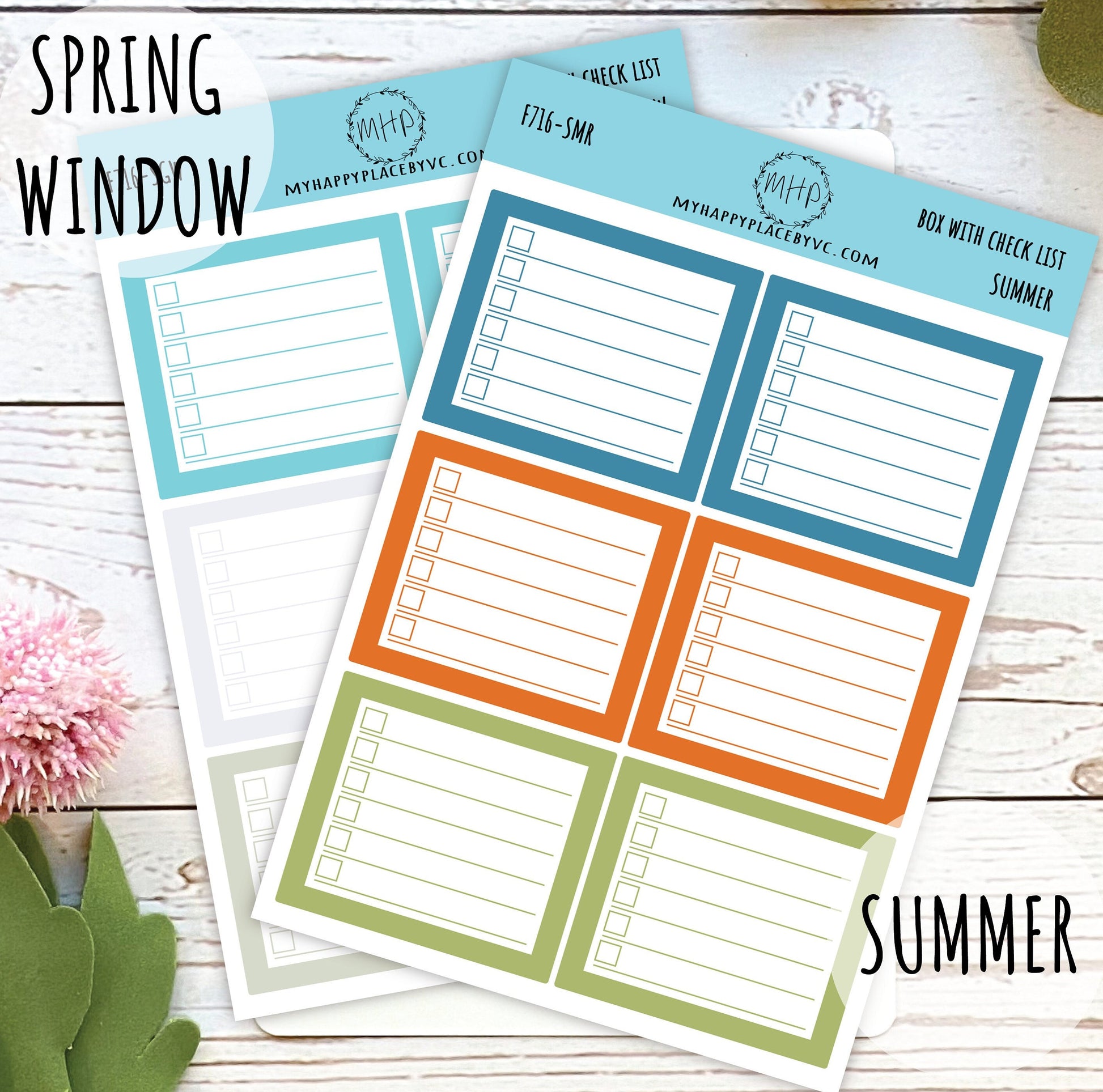 Planner Box With Check List. Planner Stickers for Bullet Journals, College Planner, Teacher, Homeschool Planner and School Planners || F716
