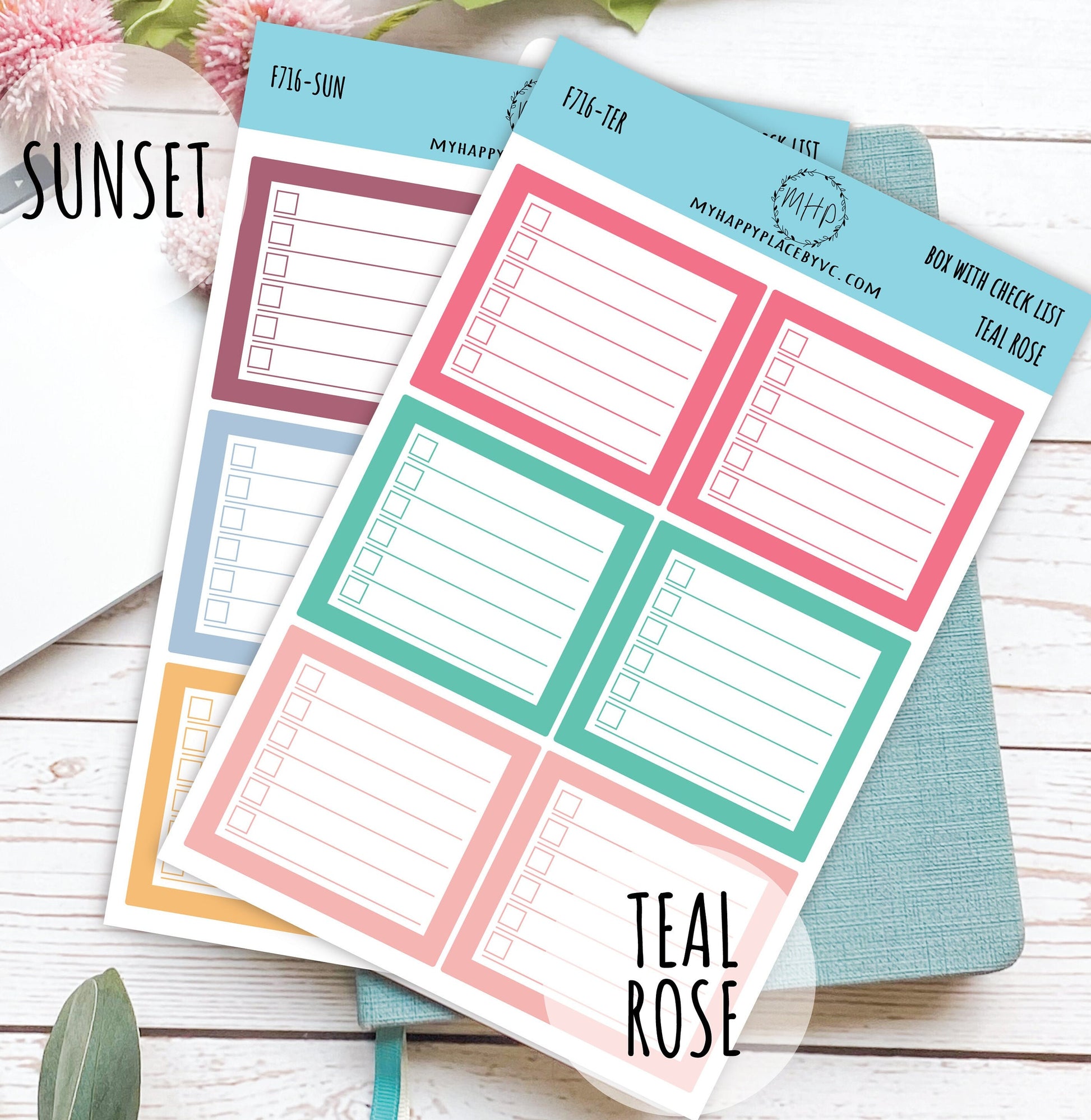 Planner Box With Check List. Planner Stickers for Bullet Journals, College Planner, Teacher, Homeschool Planner and School Planners || F716