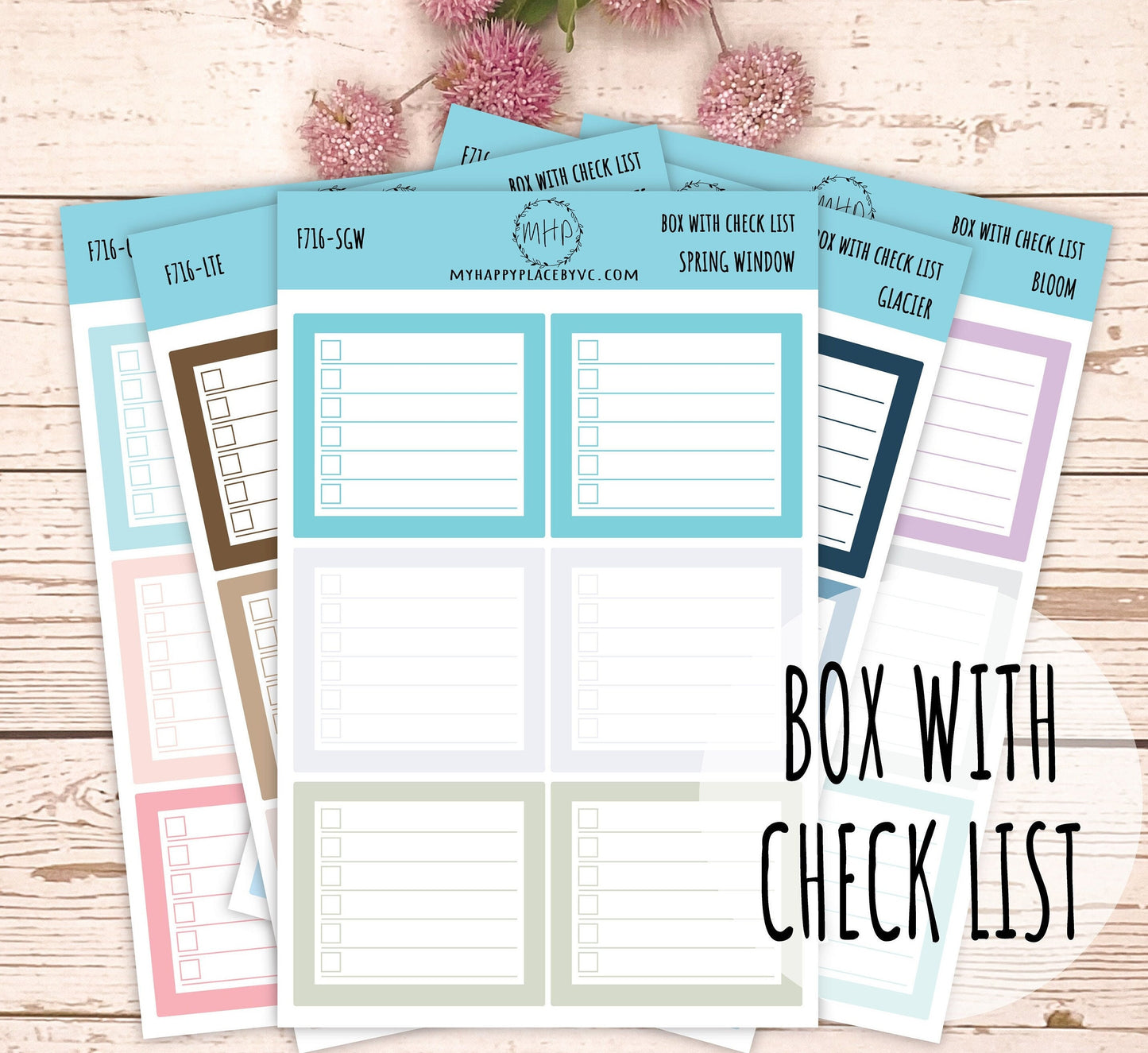 Planner Box With Check List. Planner Stickers for Bullet Journals, College Planner, Teacher, Homeschool Planner and School Planners || F716