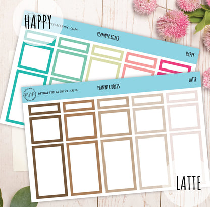 Planner Box Stickers for Bullet Journals, College Planner, Teacher Planner, Homeschool Planner. Planner Sticker || F723
