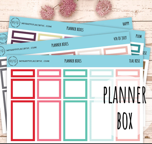 Planner Box Stickers for Bullet Journals, College Planner, Teacher Planner, Homeschool Planner. Planner Sticker || F723