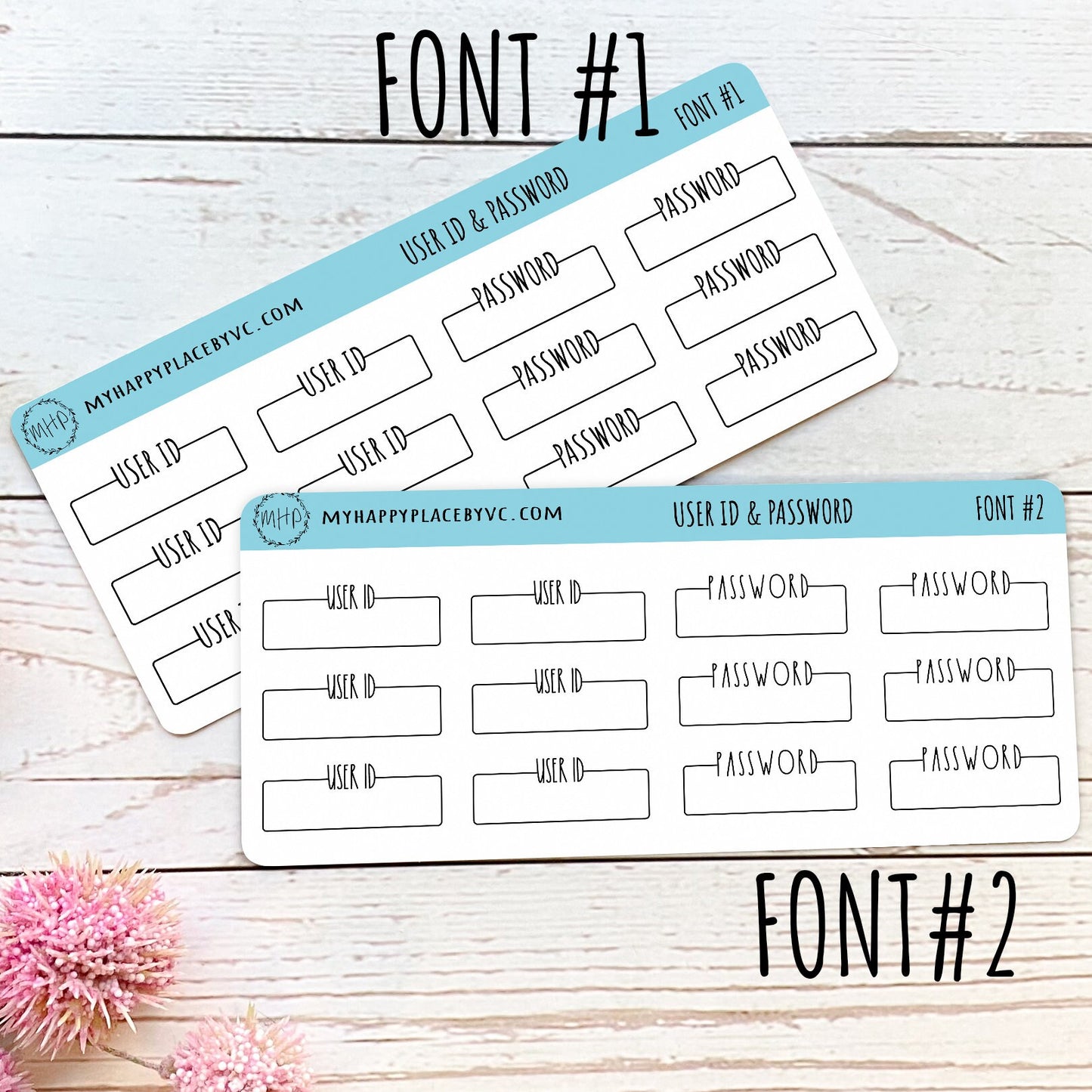 User ID and Password Planner Stickers for Bullet Journals. College  Planner, Homeschool Planner, Academic Planner || T315