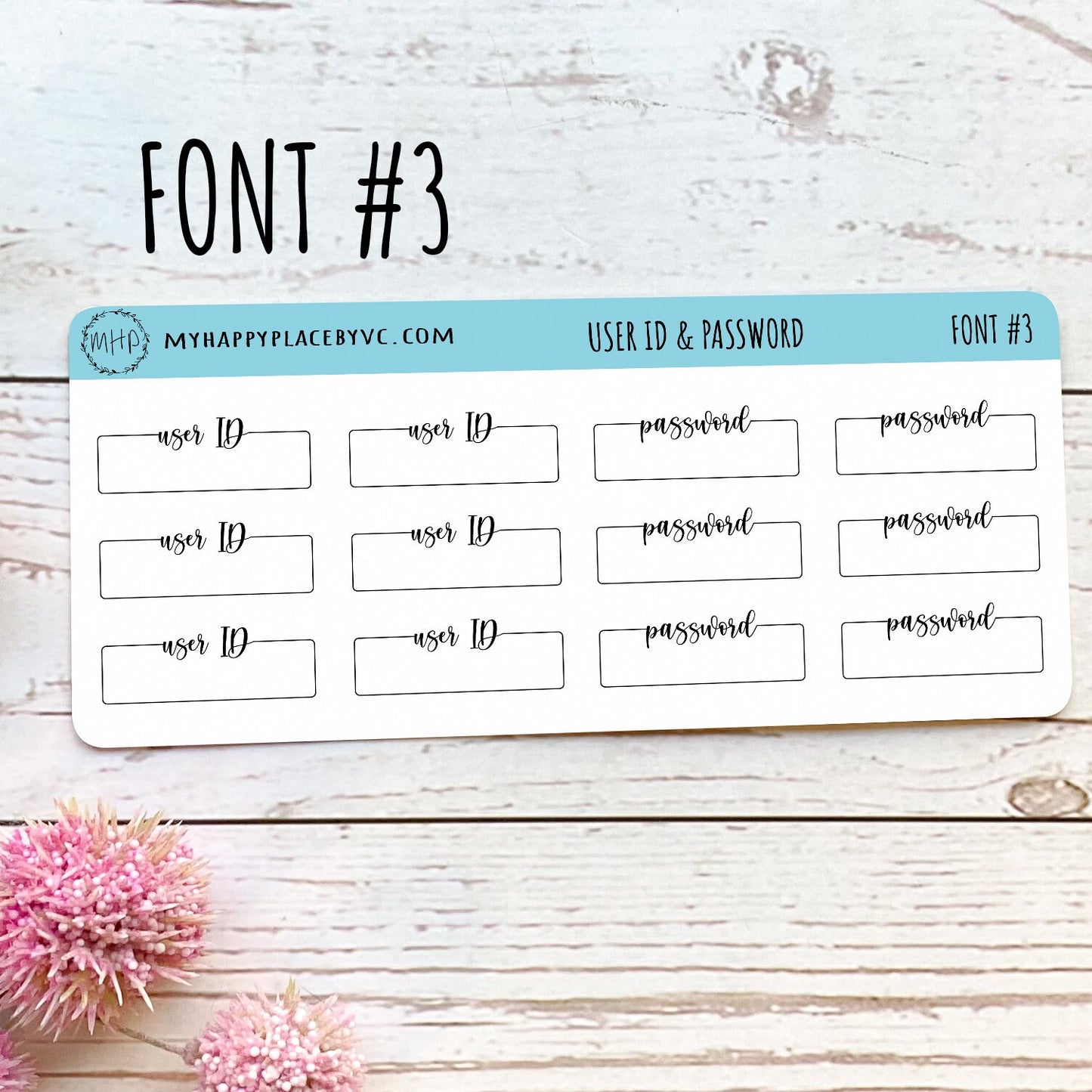 User ID and Password Planner Stickers for Bullet Journals. College  Planner, Homeschool Planner, Academic Planner || T315