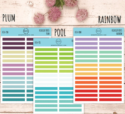 Highlight Box for Planners. Stickers for College Planner, Student Planner, Bullet Journals or Homeschool Planner, Academic Planner|| H514