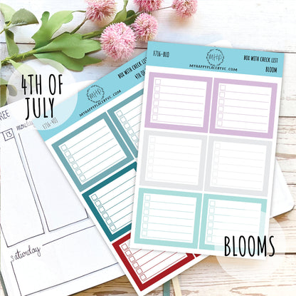 Planner Box With Check List. Planner Stickers for Bullet Journals, College Planner, Teacher, Homeschool Planner and School Planners || F716