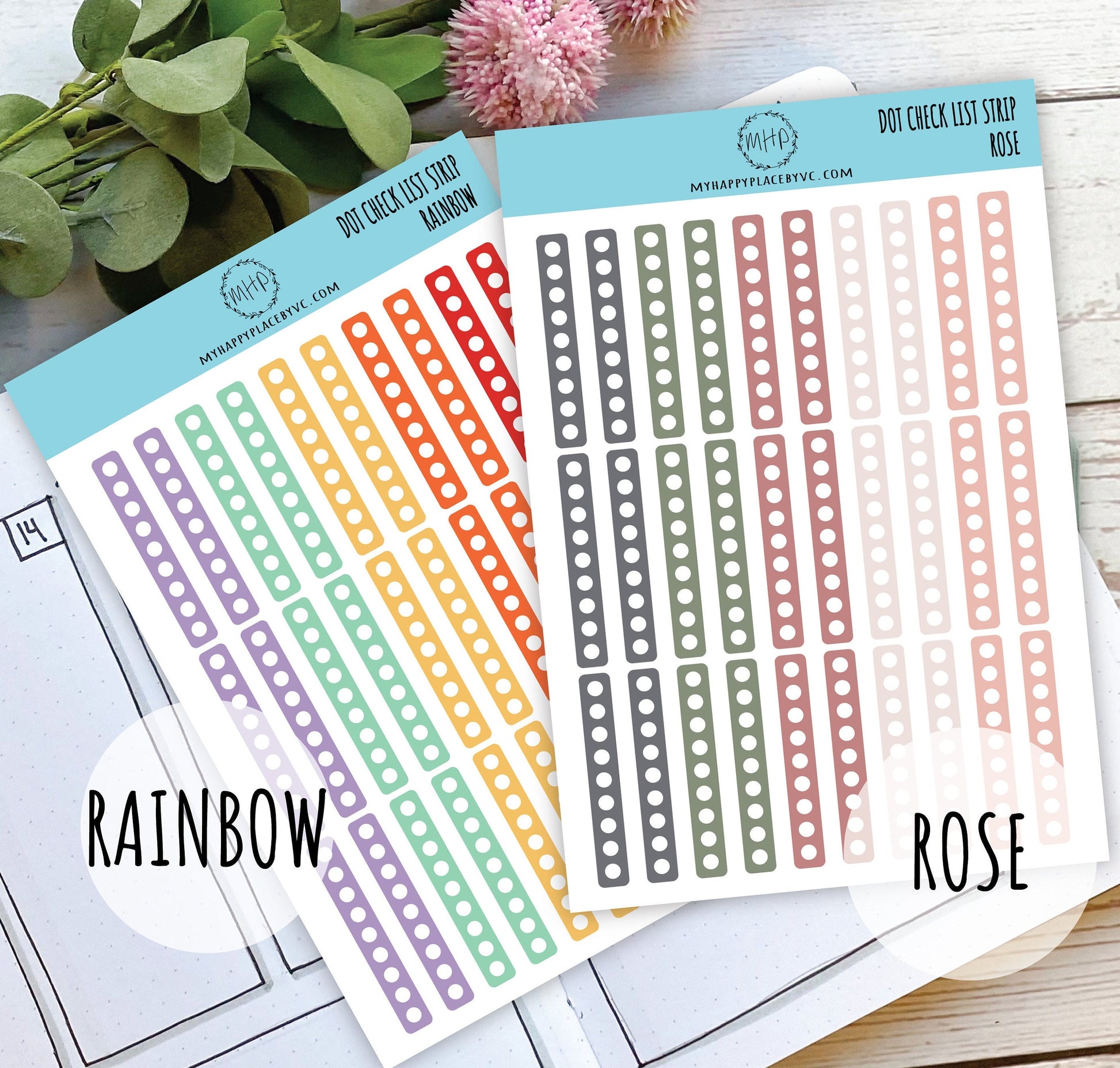 Dot Check List for Planners. Stickers for College Planner, Student Planner, Bullet Journals or Homeschool Planner, Academic Planner|| H505