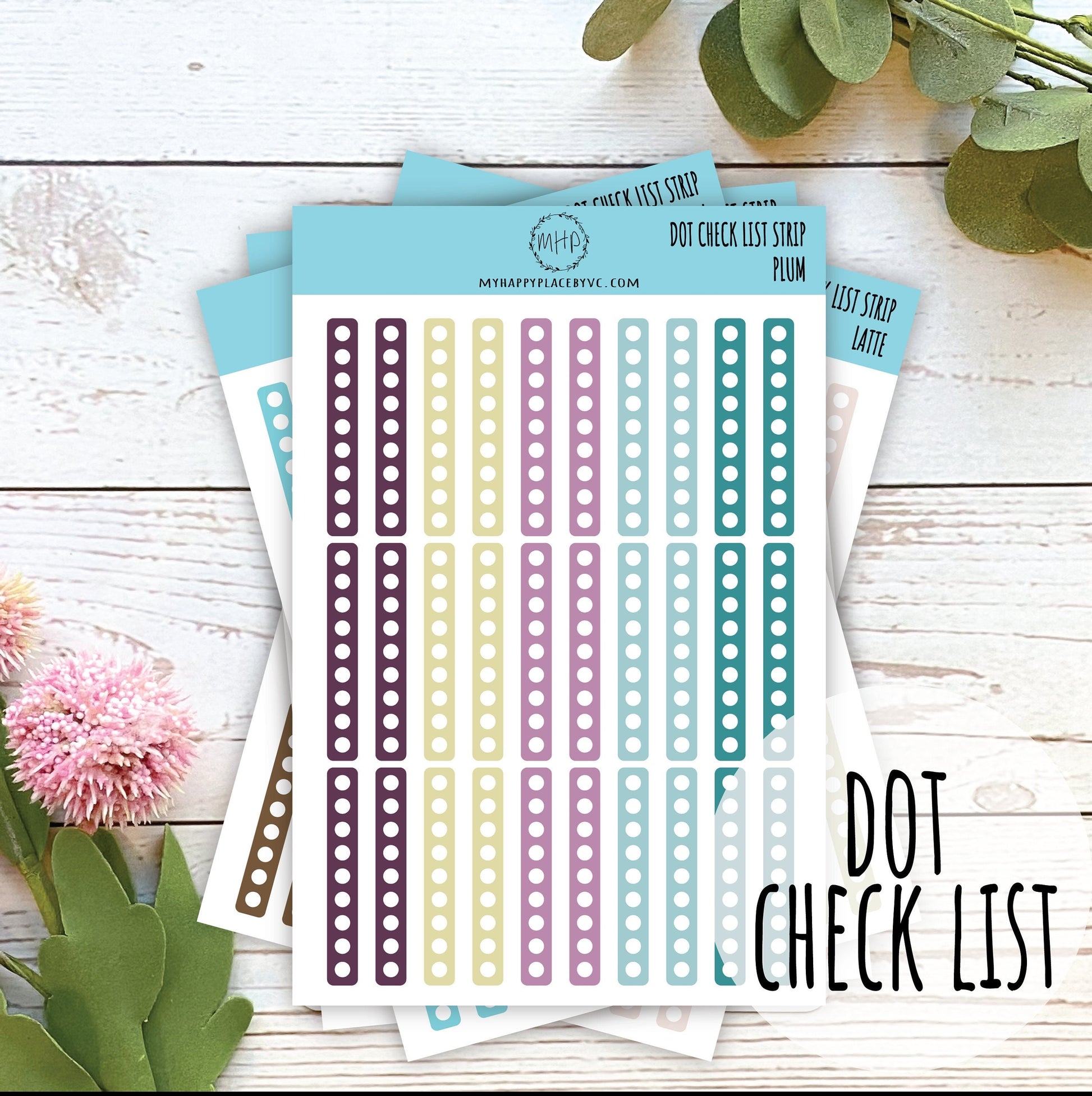 Dot Check List for Planners. Stickers for College Planner, Student Planner, Bullet Journals or Homeschool Planner, Academic Planner|| H505