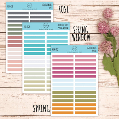 Highlight Box for Planners. Stickers for College Planner, Student Planner, Bullet Journals or Homeschool Planner, Academic Planner|| H514