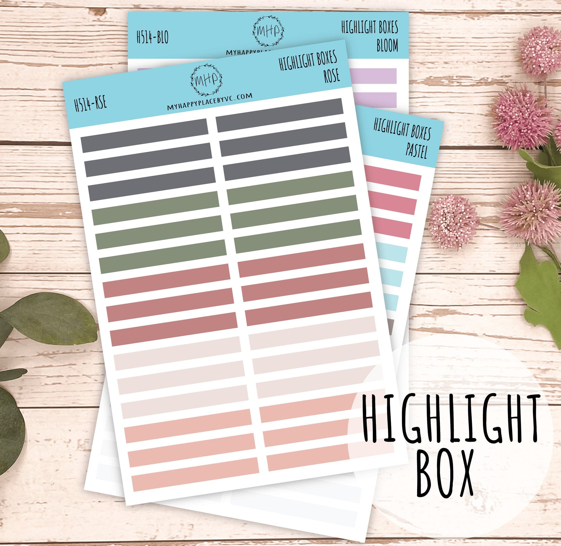Highlight Box for Planners. Stickers for College Planner, Student Planner, Bullet Journals or Homeschool Planner, Academic Planner|| H514