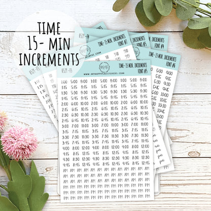 HOURS- 15 Min. Increment Stickers for Planners || H529