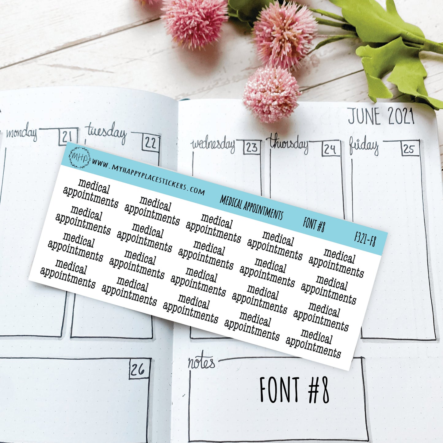 MEDICAL APPOINTMENT Stickers for Calendars, Teacher Planner, and Bullet Journals. Stickers for College Planner and Trackers || T321