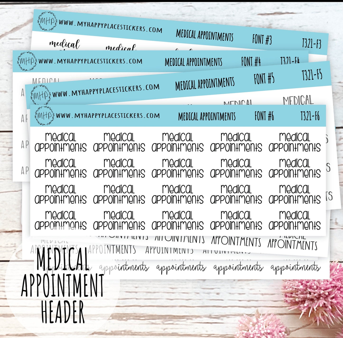 MEDICAL APPOINTMENT Stickers for Calendars, Teacher Planner, and Bullet Journals. Stickers for College Planner and Trackers || T321