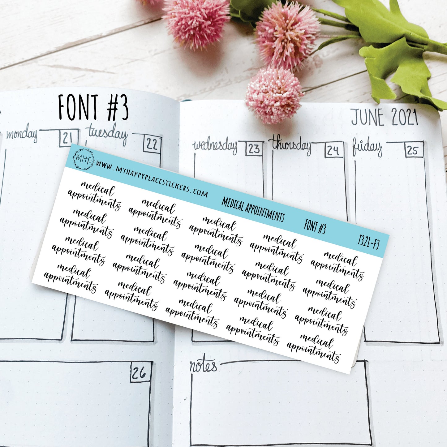 MEDICAL APPOINTMENT Stickers for Calendars, Teacher Planner, and Bullet Journals. Stickers for College Planner and Trackers || T321