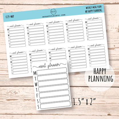 Weekly Meal Plan Stickers || F729