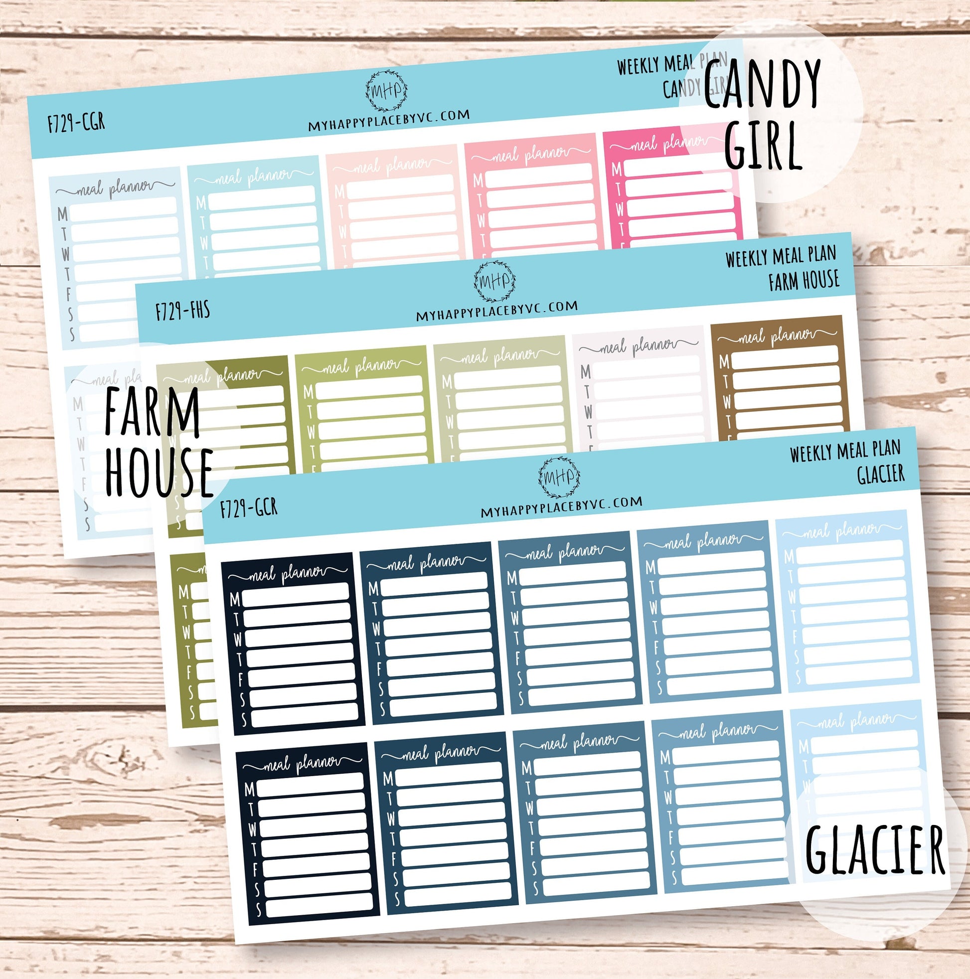 Weekly Meal Plan Stickers || F729