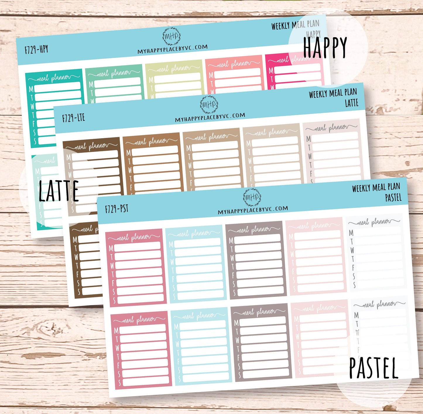 Weekly Meal Plan Stickers || F729