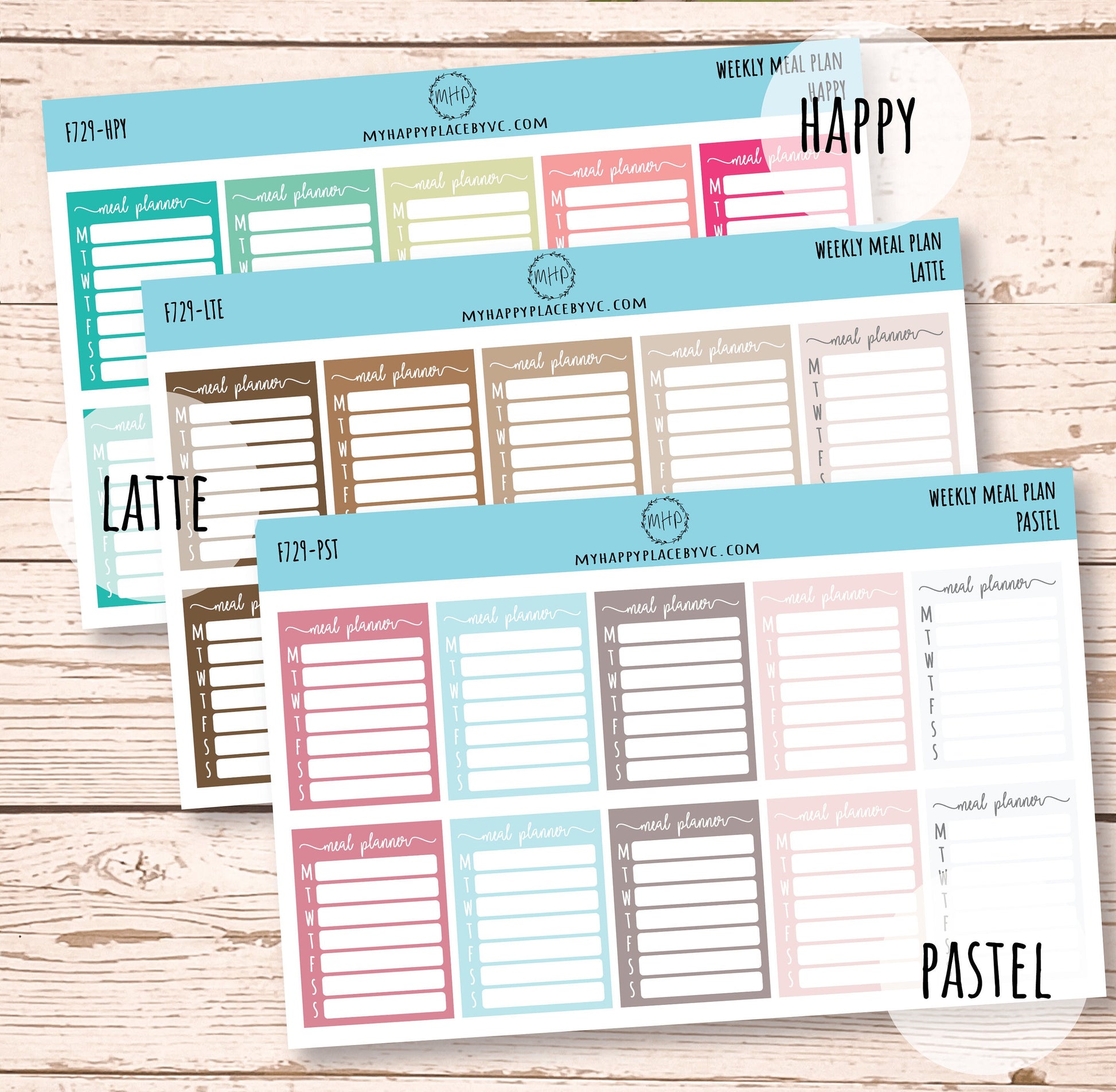 Weekly Meal Plan Stickers || F729