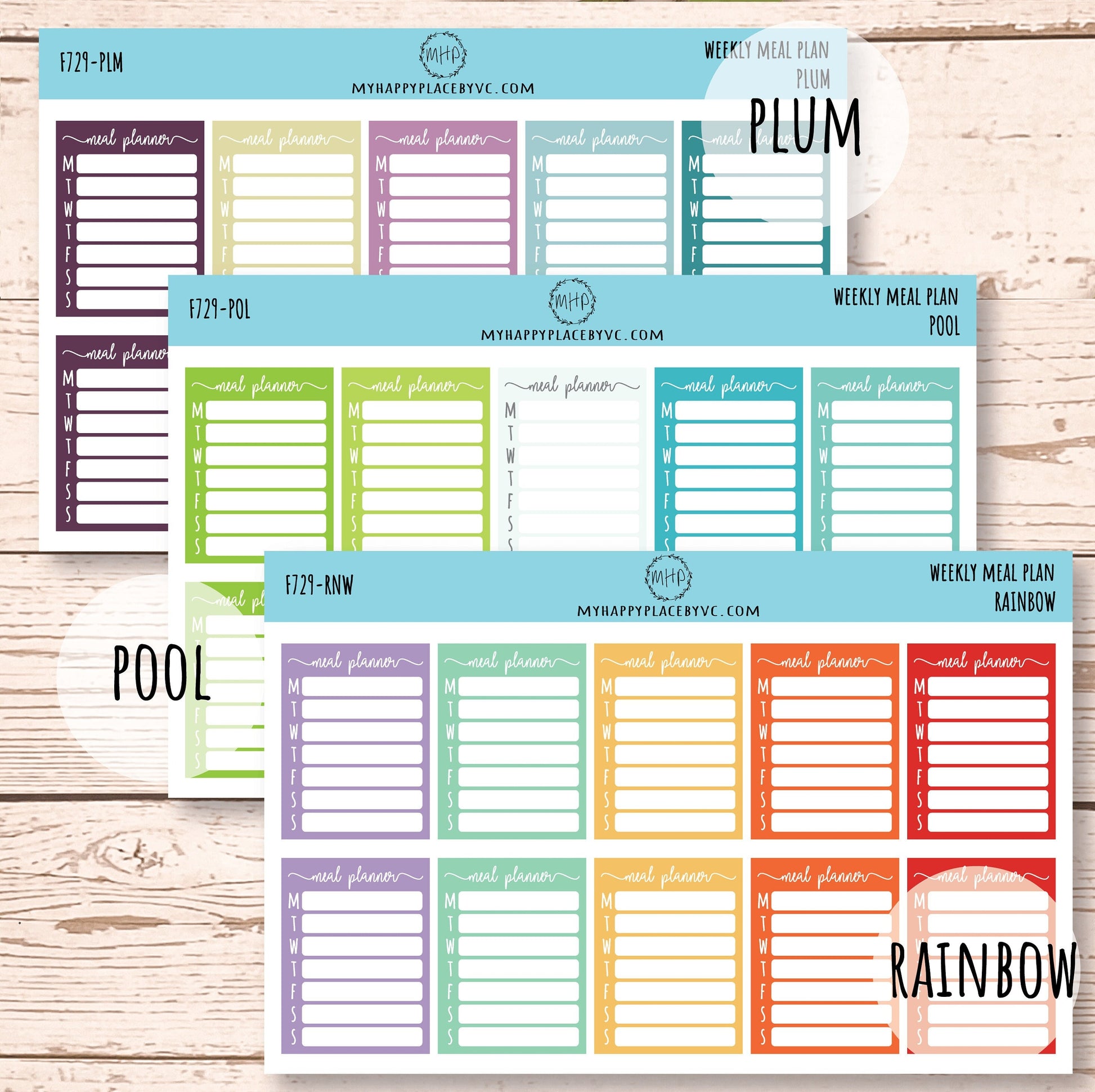 Weekly Meal Plan Stickers || F729