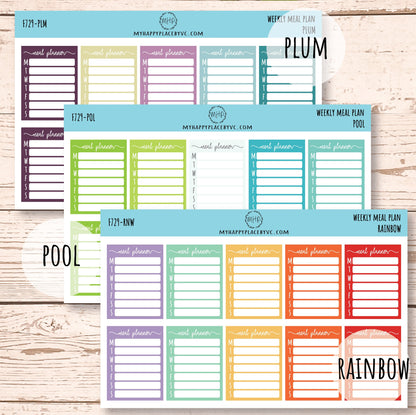 Weekly Meal Plan Stickers || F729