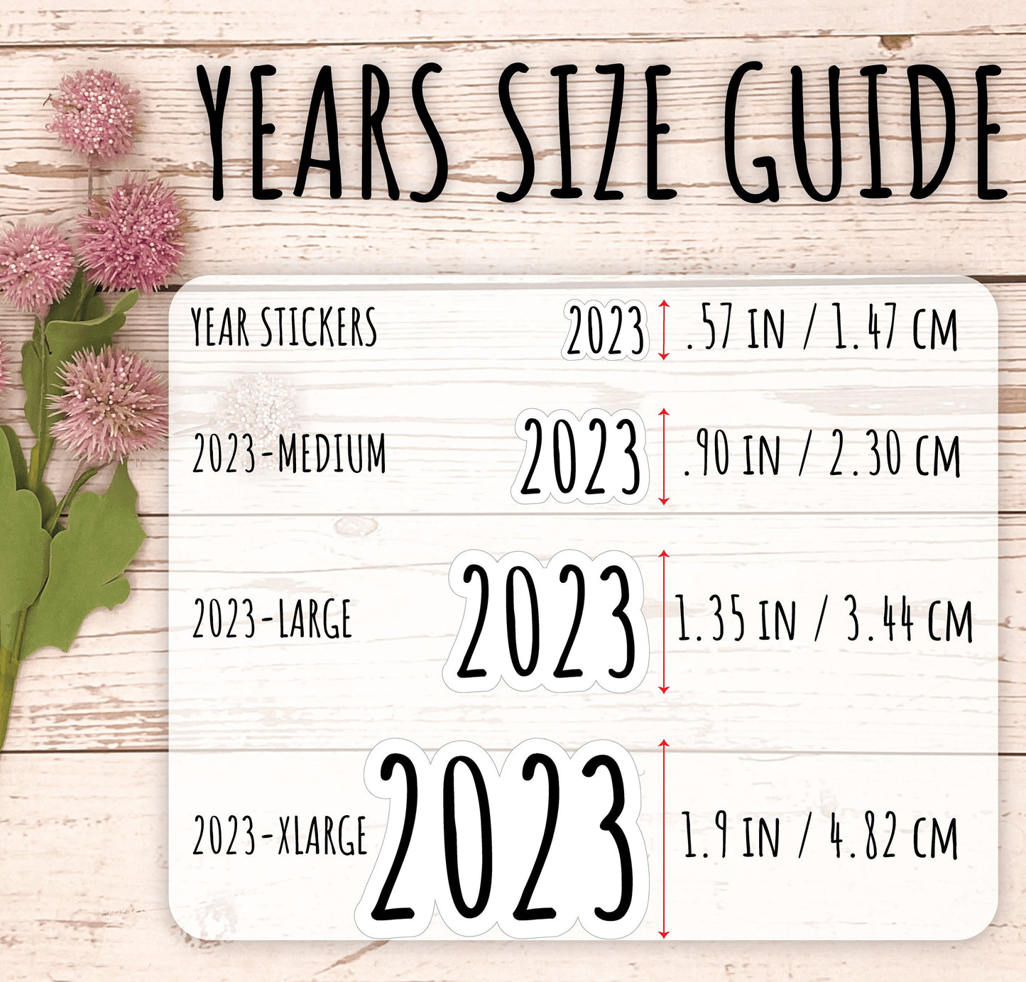 2023 Year Stickers Large Size for Bullet Journals and Planners || H539