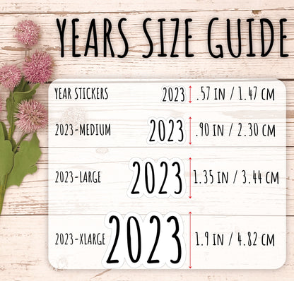 2023 Year Stickers Large Size for Bullet Journals and Planners || H539