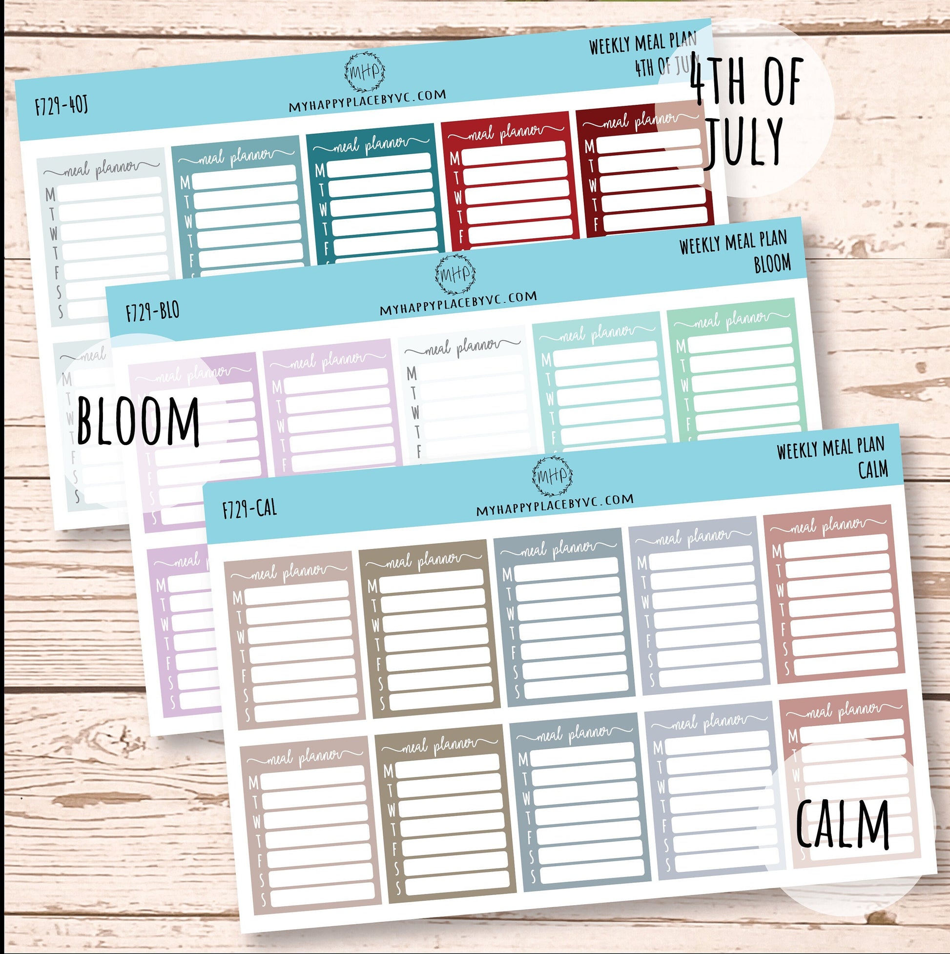 Weekly Meal Plan Stickers || F729