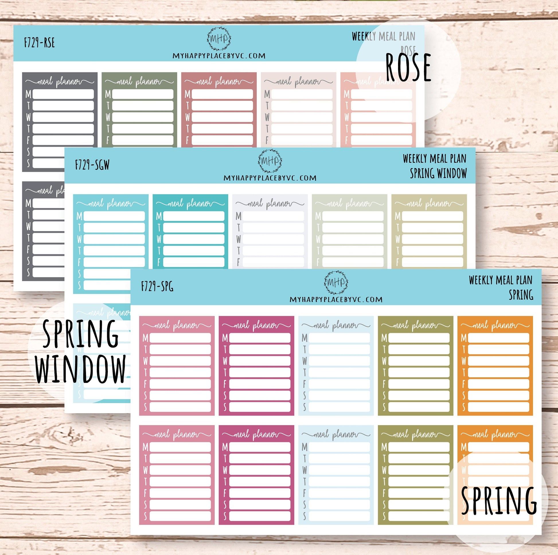 Weekly Meal Plan Stickers || F729