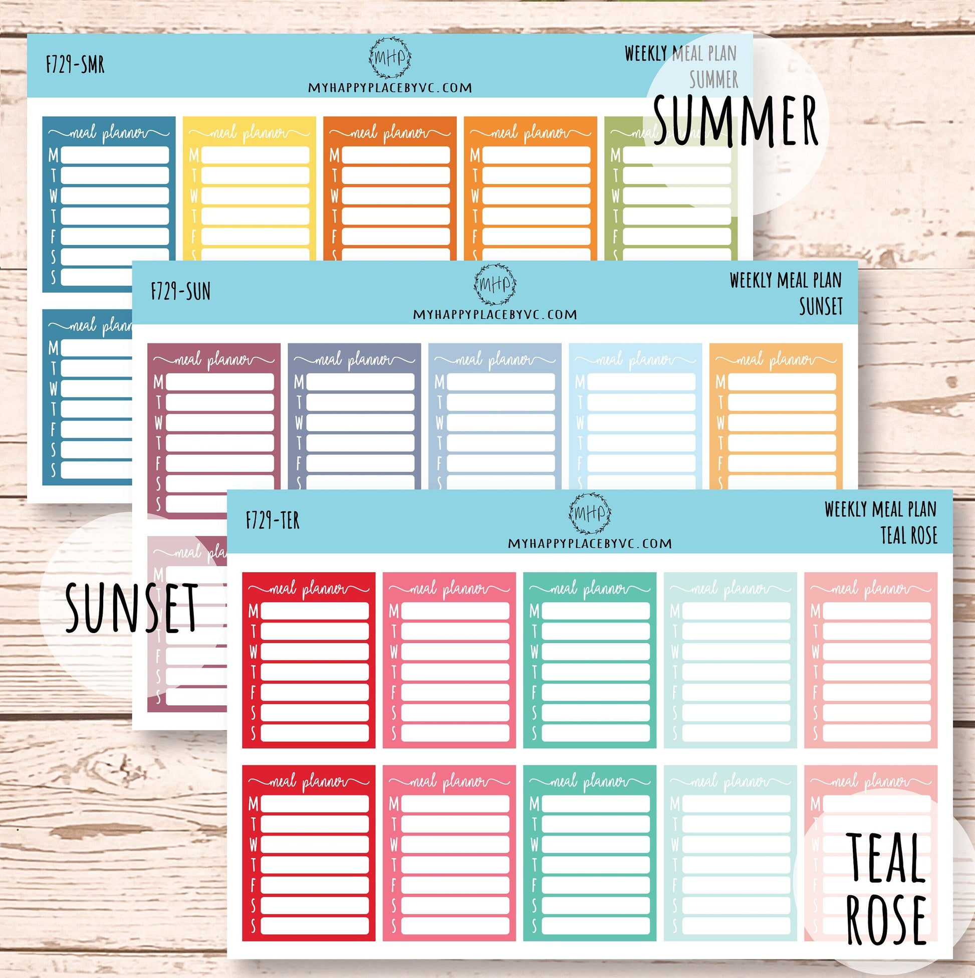 Weekly Meal Plan Stickers || F729
