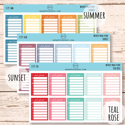 Weekly Meal Plan Stickers || F729