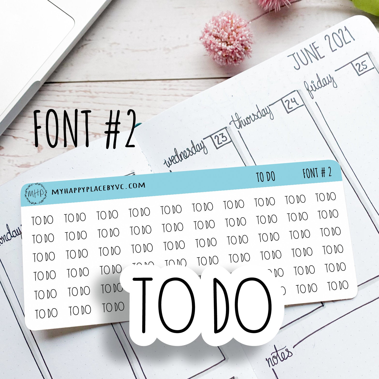 TO DO Stickers for Calendars, Bullet Journals, and  Planner || T308