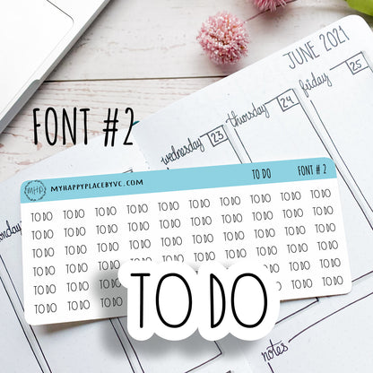 TO DO Stickers for Calendars, Bullet Journals, and  Planner || T308