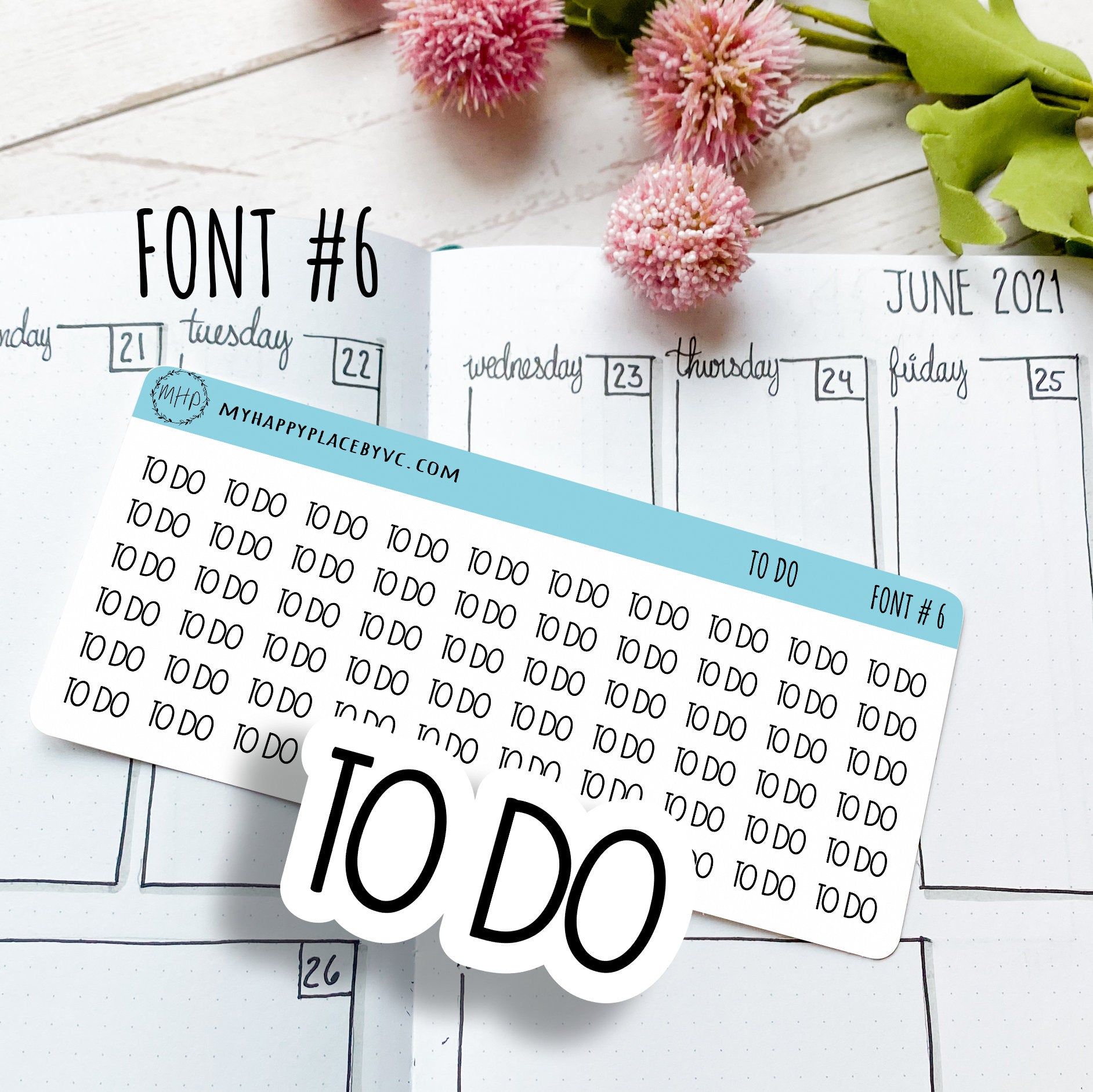 TO DO Stickers for Calendars, Bullet Journals, and  Planner || T308