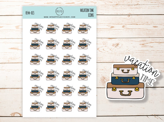 VACATION TIME / SUITCASE Icon. Planner Stickers || H544-013