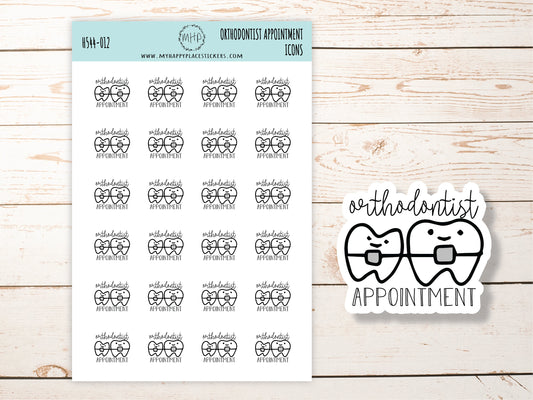 ORTHODONTIST APPOINTMENT / BRACES Icon. Planner Stickers || H544-012