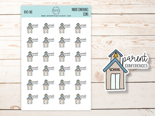 PARENT CONFERENCES ICON / School Icon sticker for Planners  || H544-001
