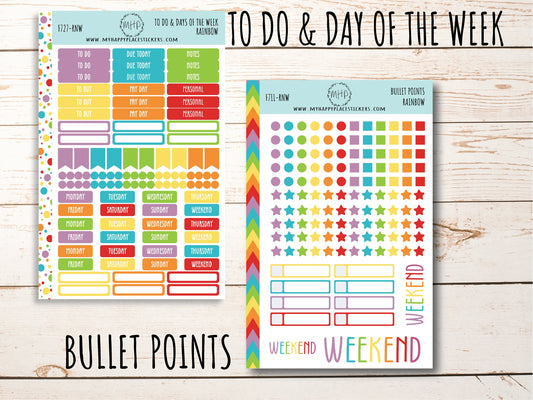 Weekly Kit Sheets "RAINBOW". Stickers for Planners