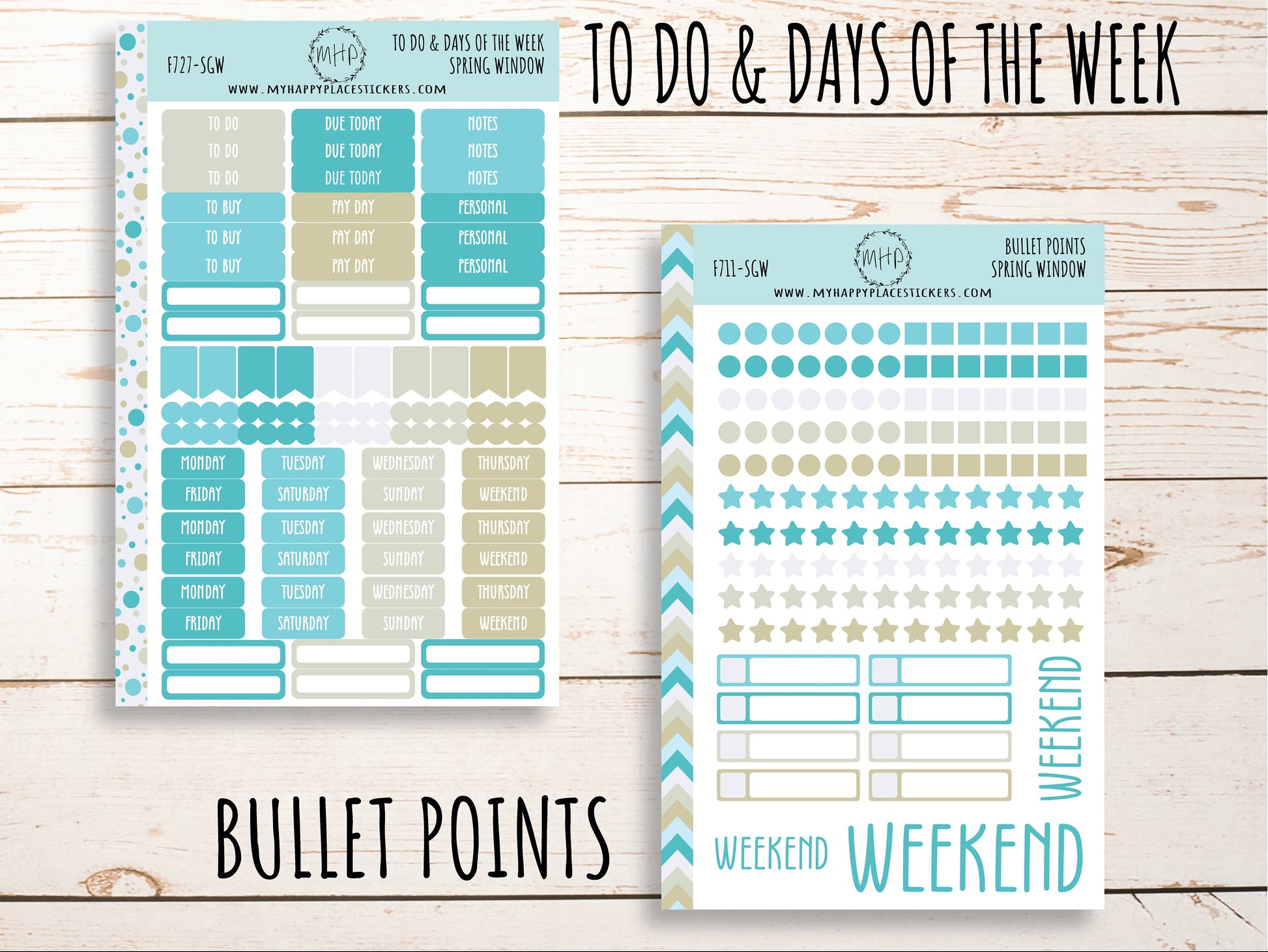 Planner Stickers "SPRING WINDOW" Stickers for 7x9 Planners and Bullet Journals