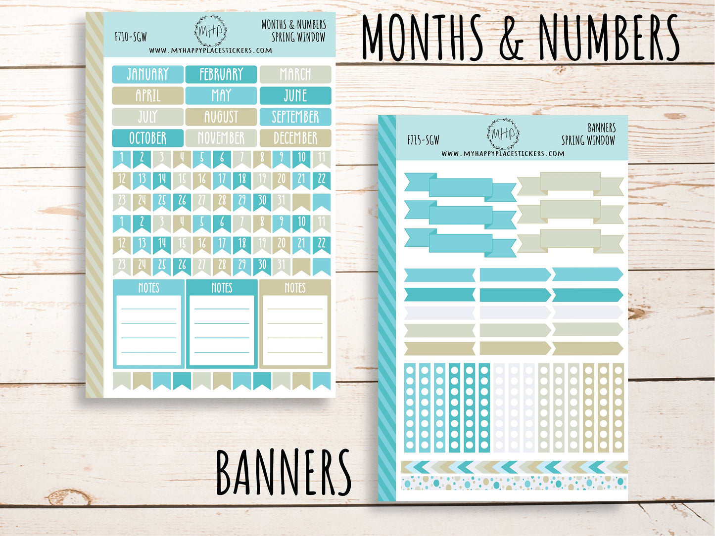 Planner Stickers "SPRING WINDOW" Stickers for 7x9 Planners and Bullet Journals