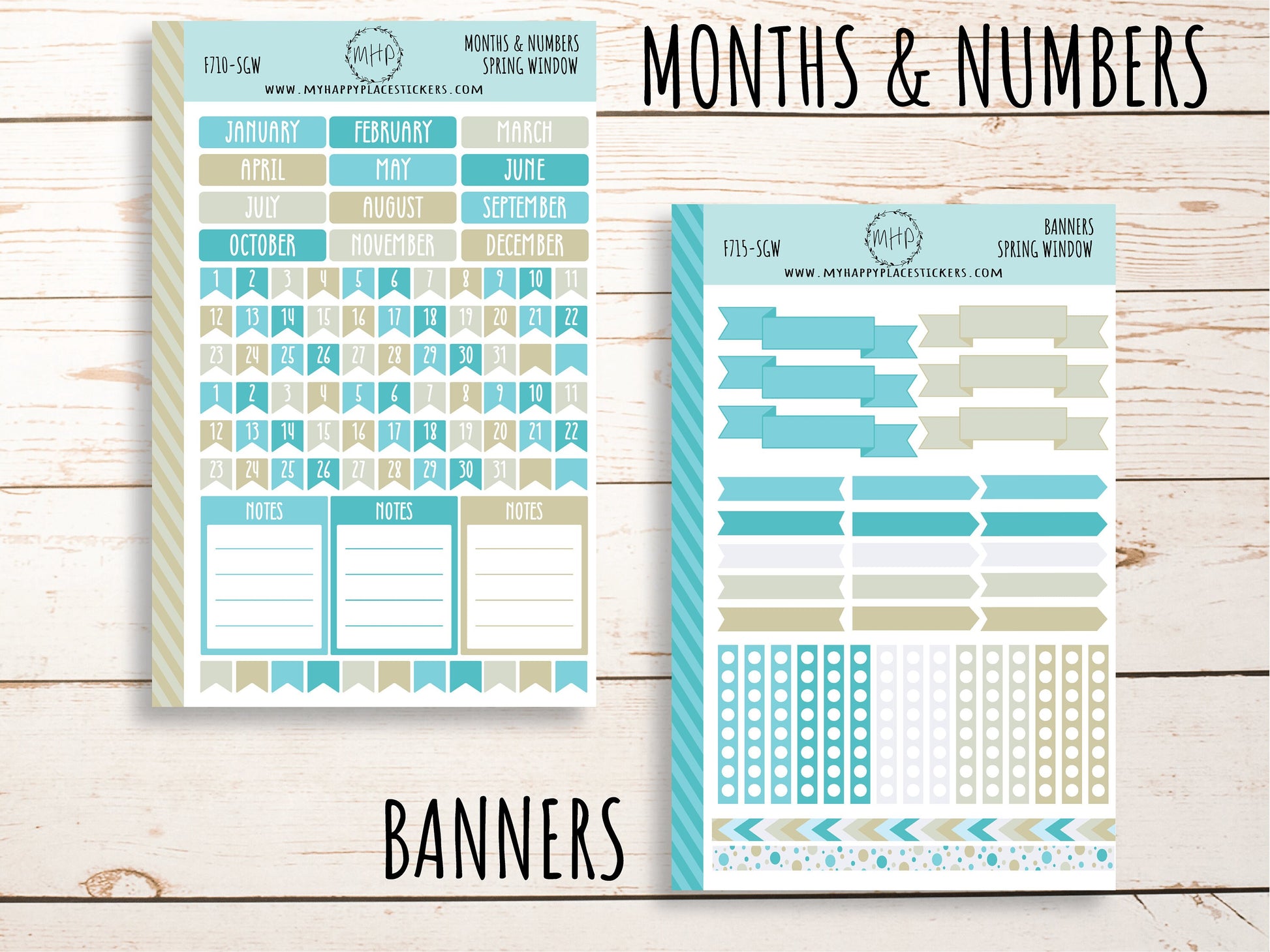 Planner Stickers "SPRING WINDOW" Stickers for 7x9 Planners and Bullet Journals