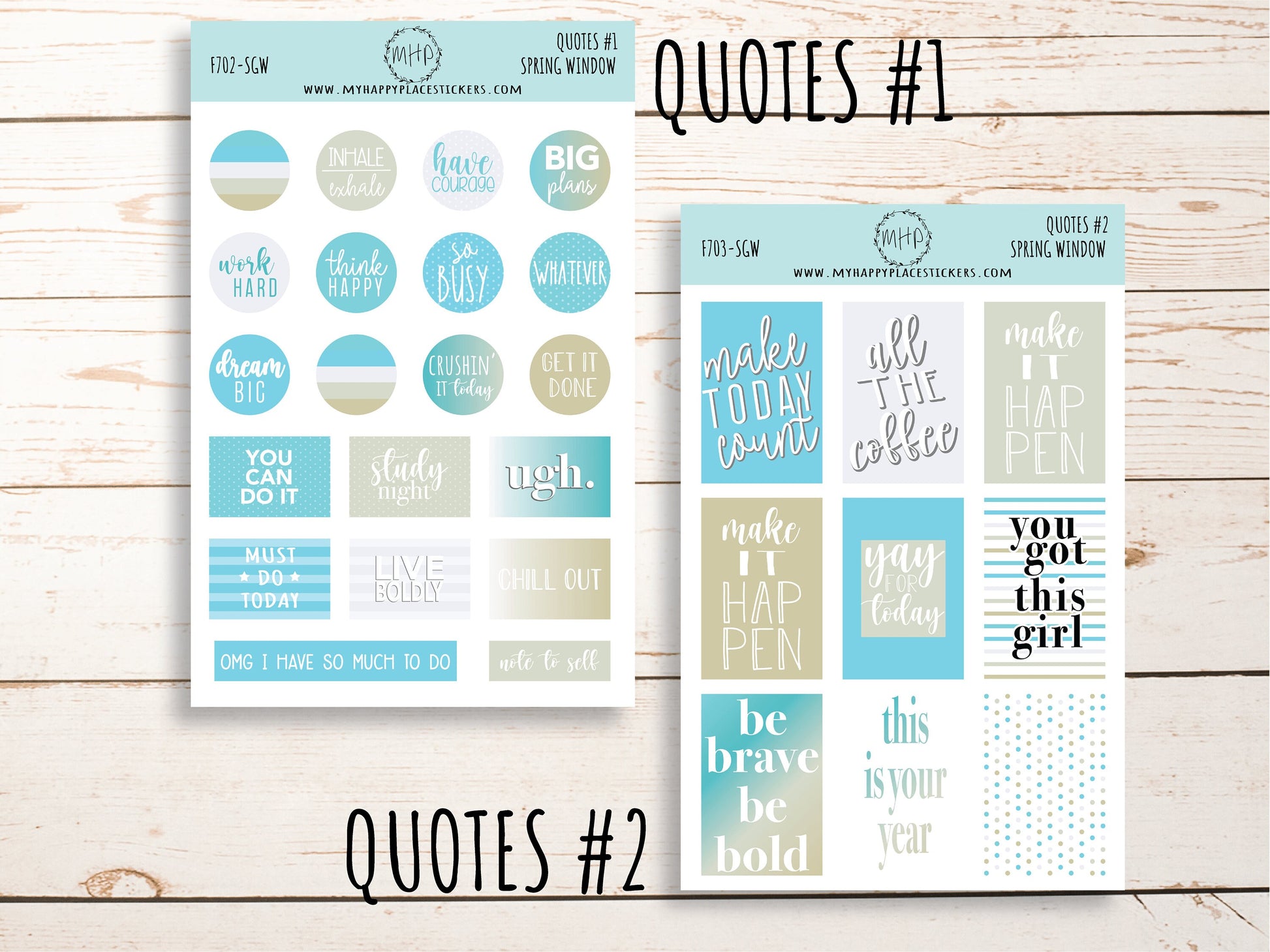 Planner Stickers "SPRING WINDOW" Stickers for 7x9 Planners and Bullet Journals