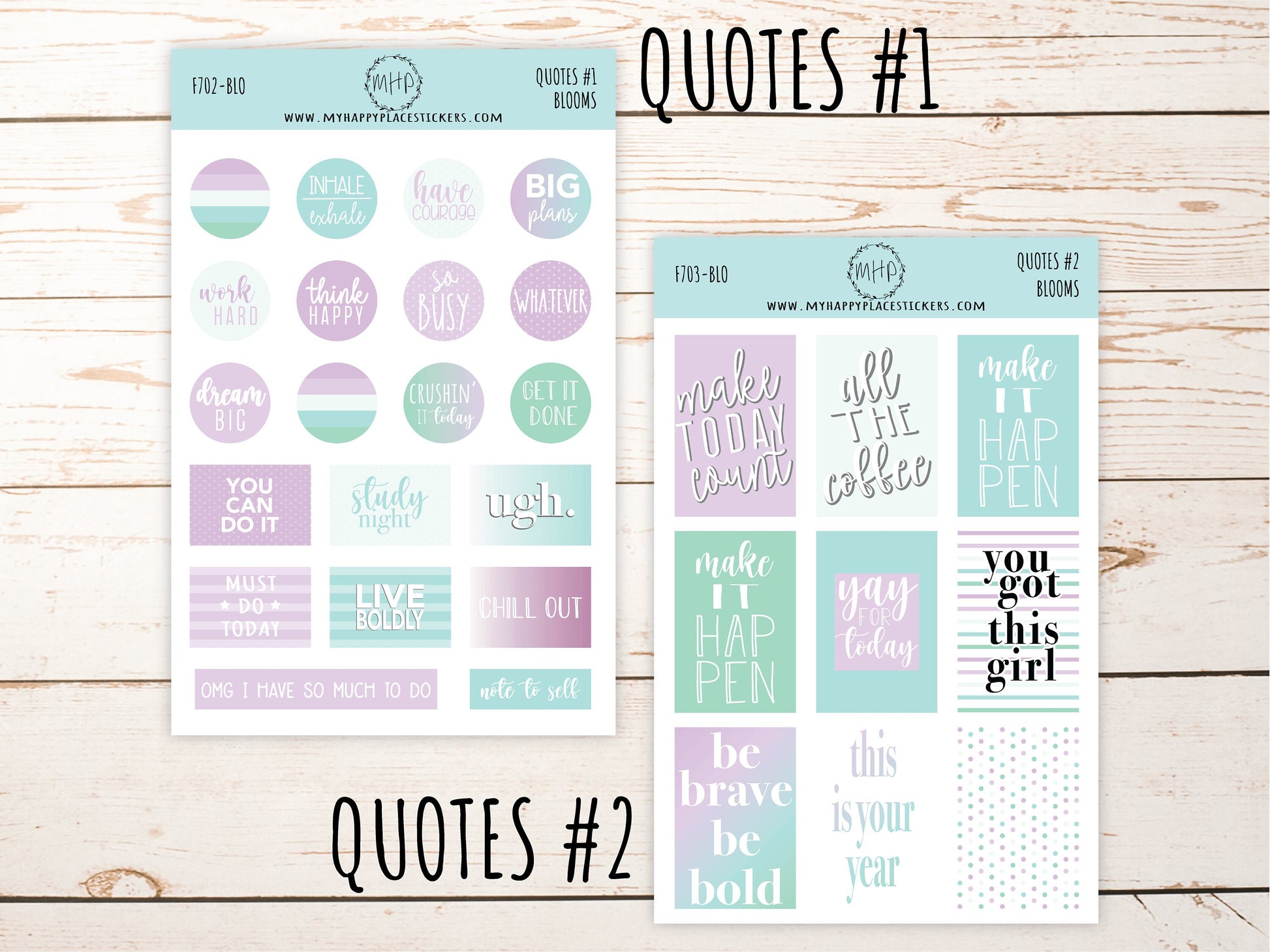 Weekly Kit Sheets "BLOOM". Stickers for 7X9 Planners and Bullet Journals