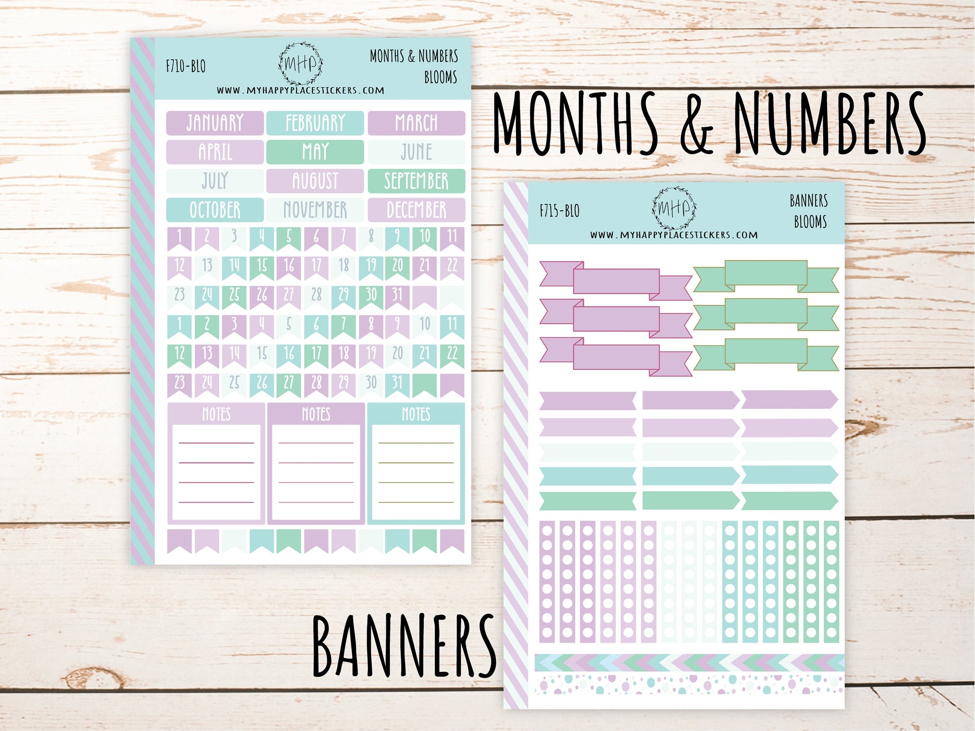 Weekly Kit Sheets "BLOOM". Stickers for 7X9 Planners and Bullet Journals