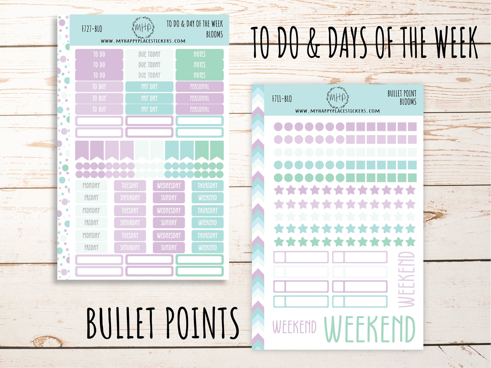 Weekly Kit Sheets "BLOOM". Stickers for 7X9 Planners and Bullet Journals
